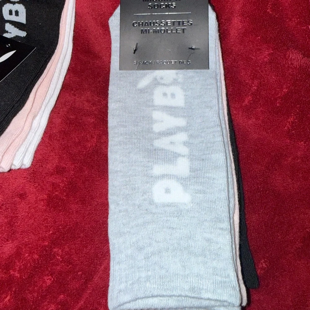 PLAYBOY Midcrew Socks 3-pk - NWT